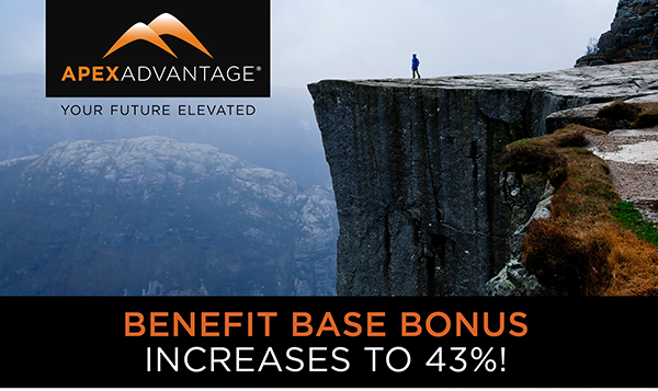 Benefit Base Bonus Increases to 43%